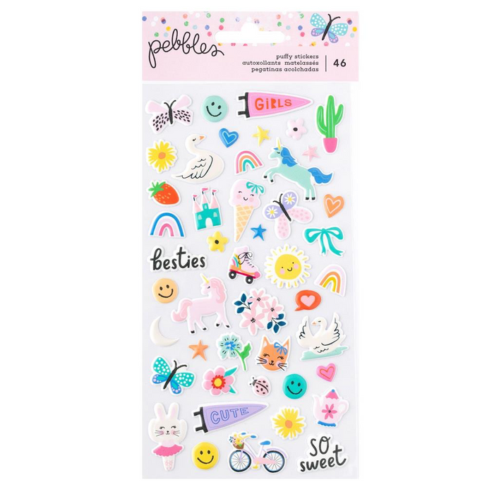 Pebbles Cool Girl - Puffy Stickers