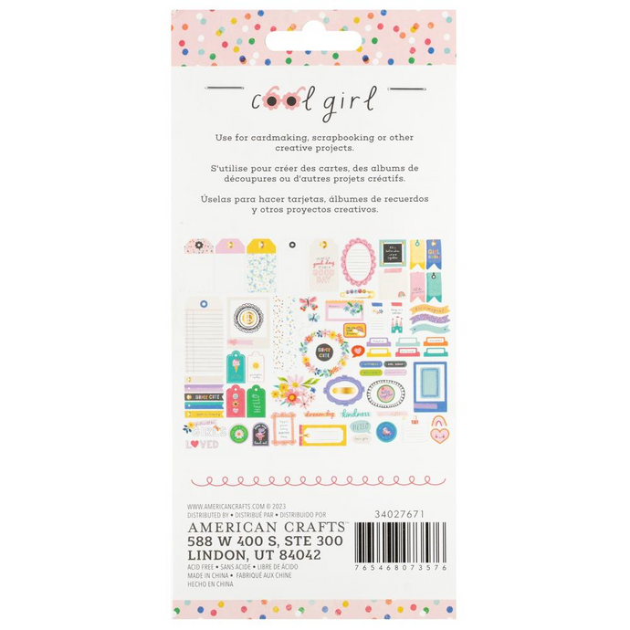 Pebbles Cool Girl - Journalling Ephemera