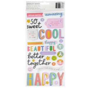 Pebbles Cool Girl Thicker Phrase Stickers