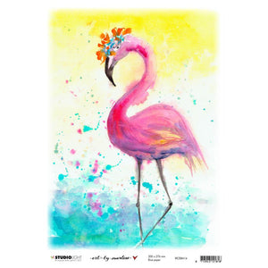 Art By Marlene - Marlene's World - Rice Paper - Flamingo