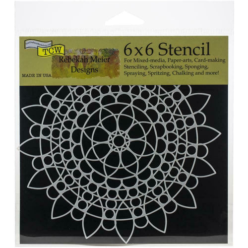 The Crafters Workshop 6 x 6 stencil - Sunflower Mandala