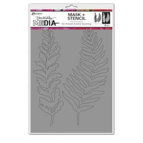 Dina Wakley Mask + Stencil Curly Frond